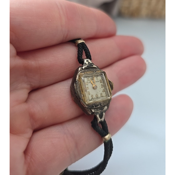 Antique 1900s Wittnauer 14k GF Art‎ Deco Corded Retro Ladies Analog Wristwatch main image 5